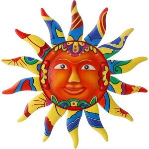 Metal Sun Wall Art Decor Hanging for Indoor Outdoor Home Garden